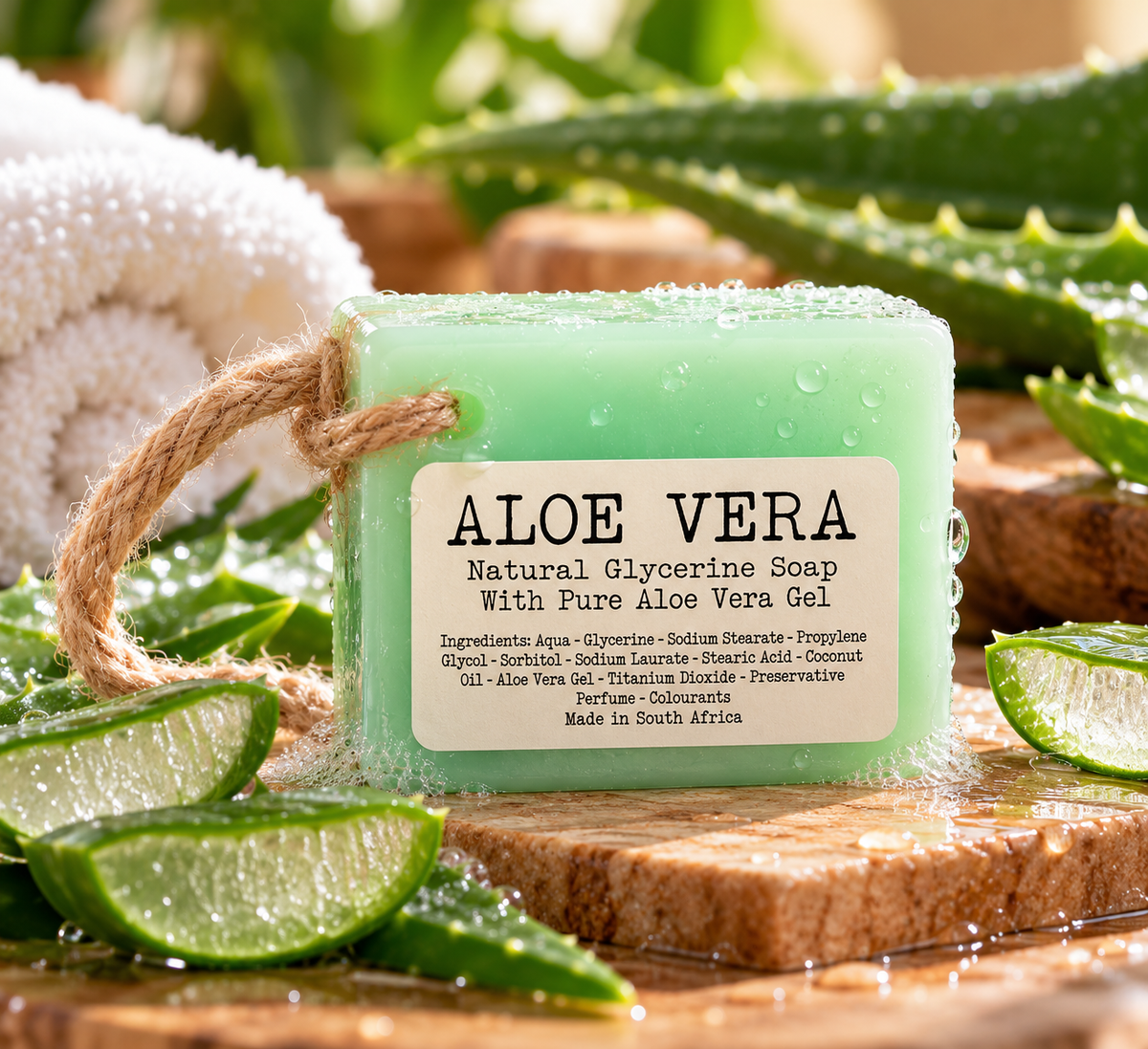 Aloe Vera Extract - Soap on a Rope - 150g