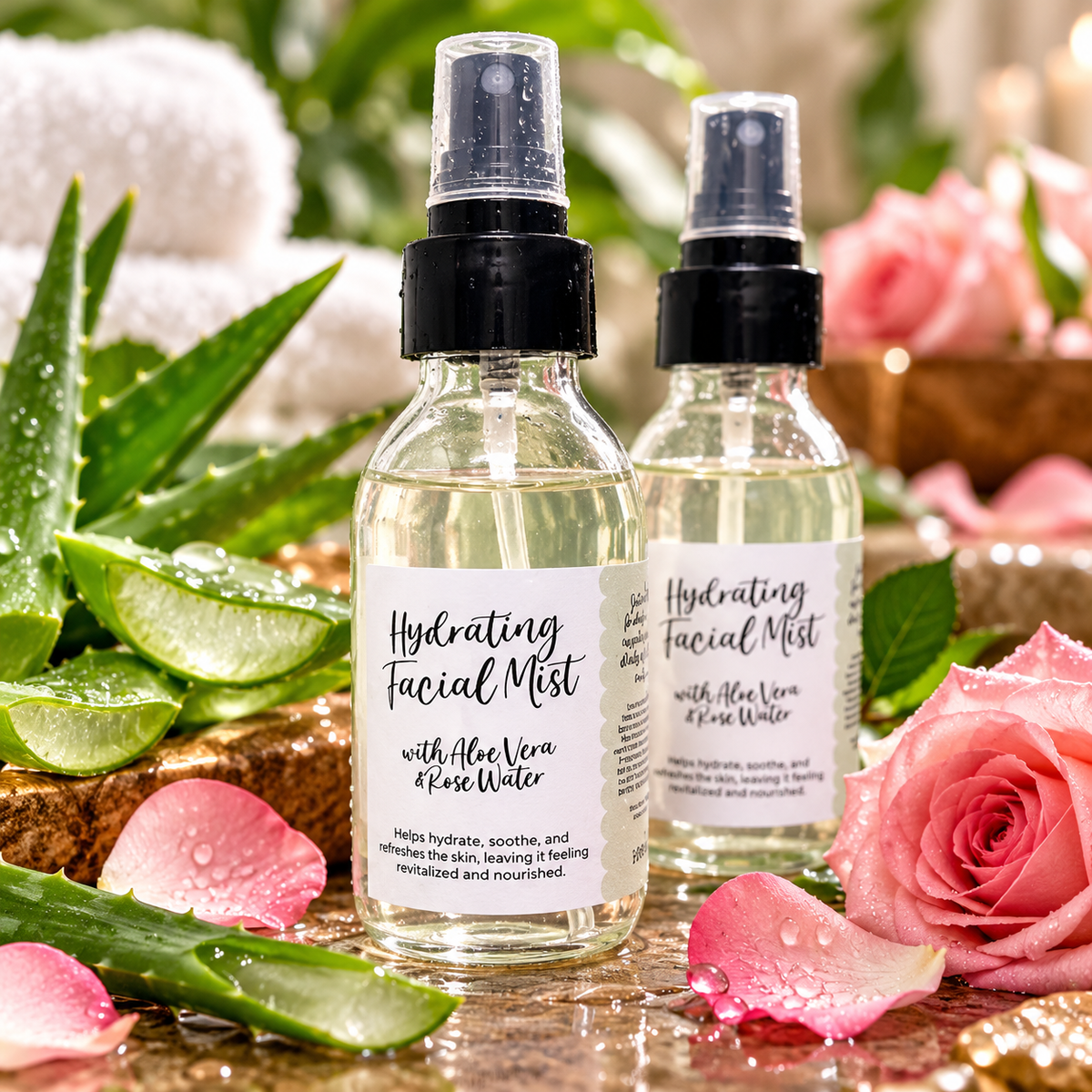 Hydrating Aloe and Rose Water Facial Mist - 100ml